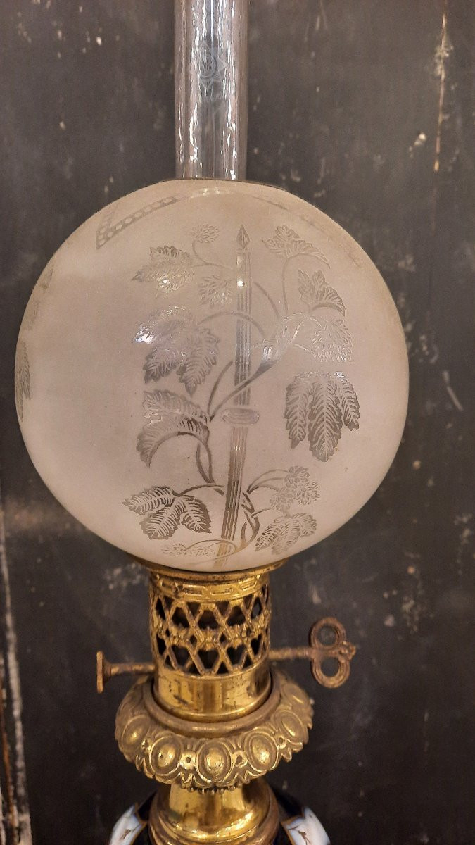 Paire de lampes à pétrole époque Napoléon III -photo-3
