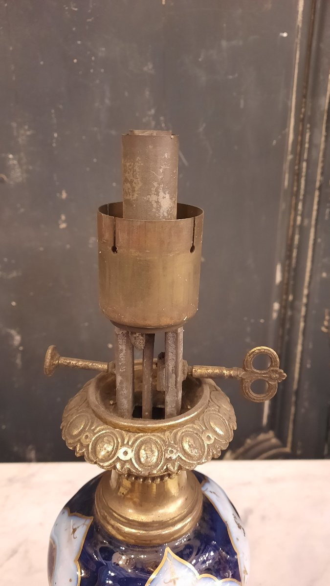 Paire de lampes à pétrole époque Napoléon III -photo-1