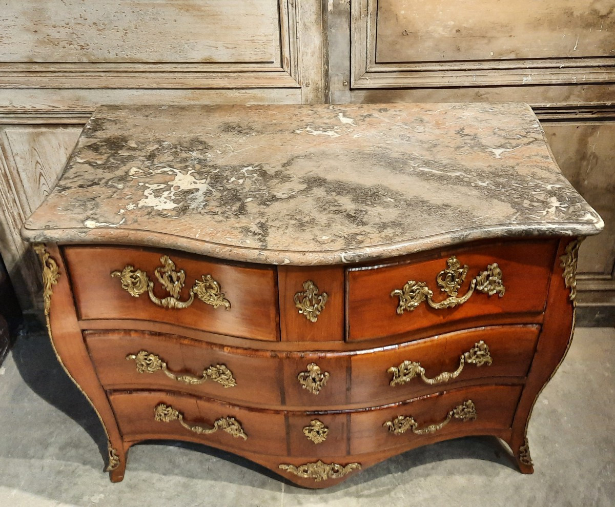 18th Century Chest Of Drawers With Its Bronze "hares And Monkeys"-photo-4