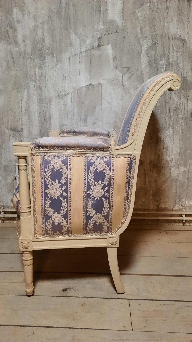 Set Of Four Louis XVI Style Carved Wooden Bergère Chairs -photo-1