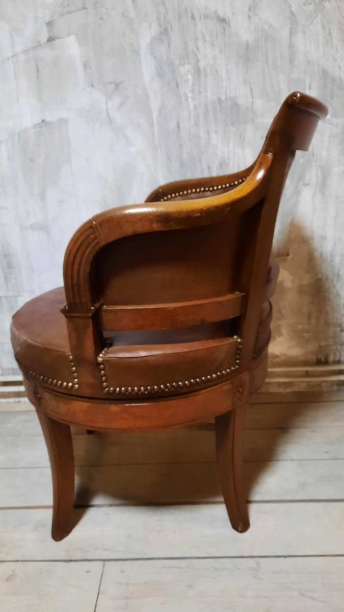Fauteuil de bureau à assise tournante 19ème siècle -photo-4