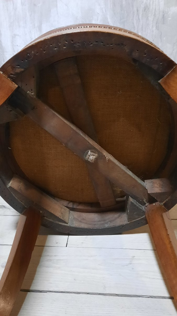 Fauteuil de bureau à assise tournante 19ème siècle -photo-1