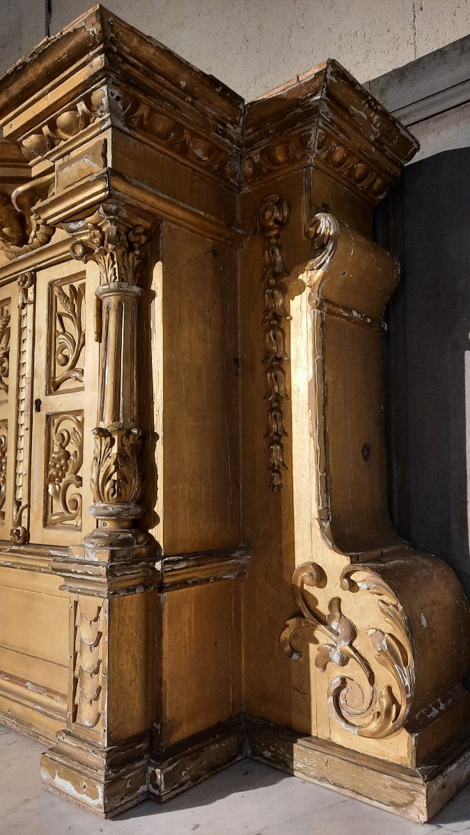 Tabernacle en bois sculpté et doré début 19ème siècle -photo-3
