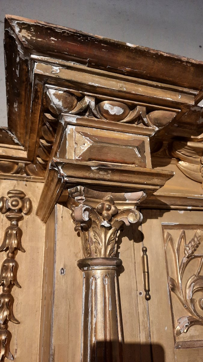 Tabernacle en bois sculpté et doré début 19ème siècle -photo-3