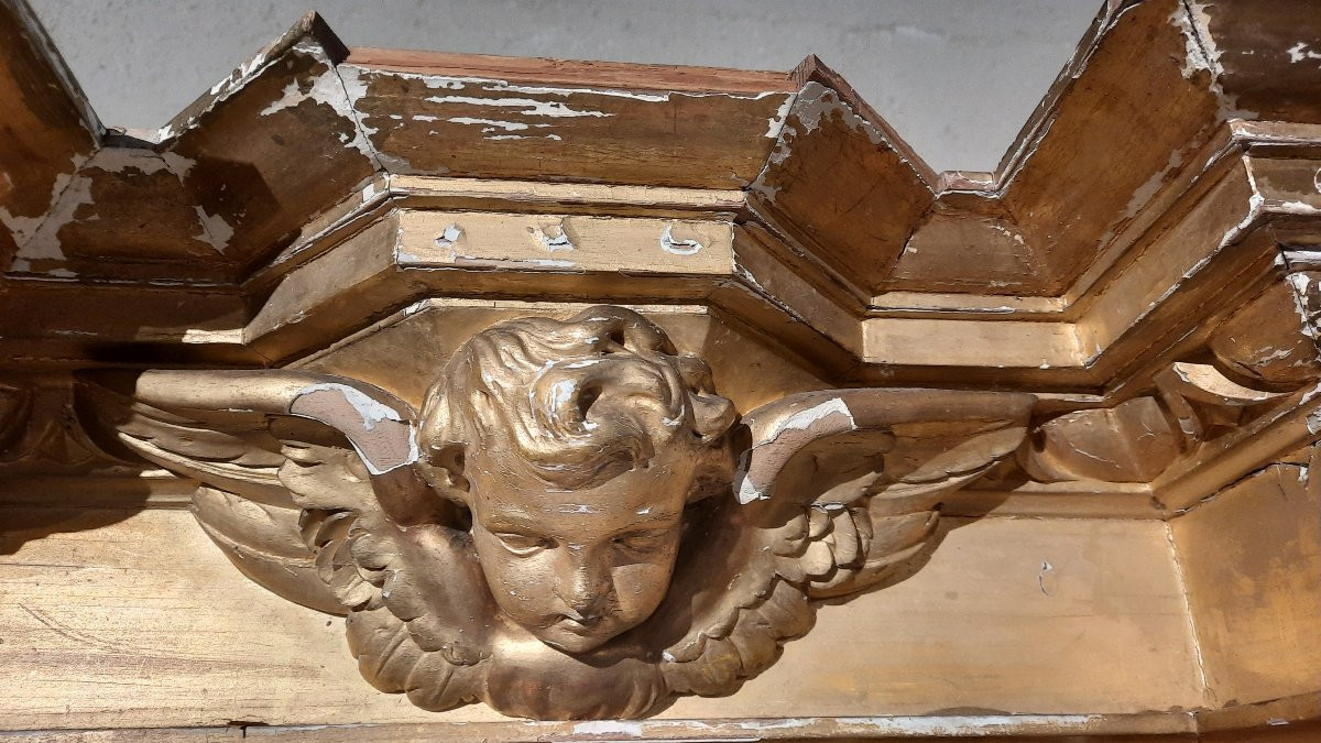 Tabernacle en bois sculpté et doré début 19ème siècle -photo-4