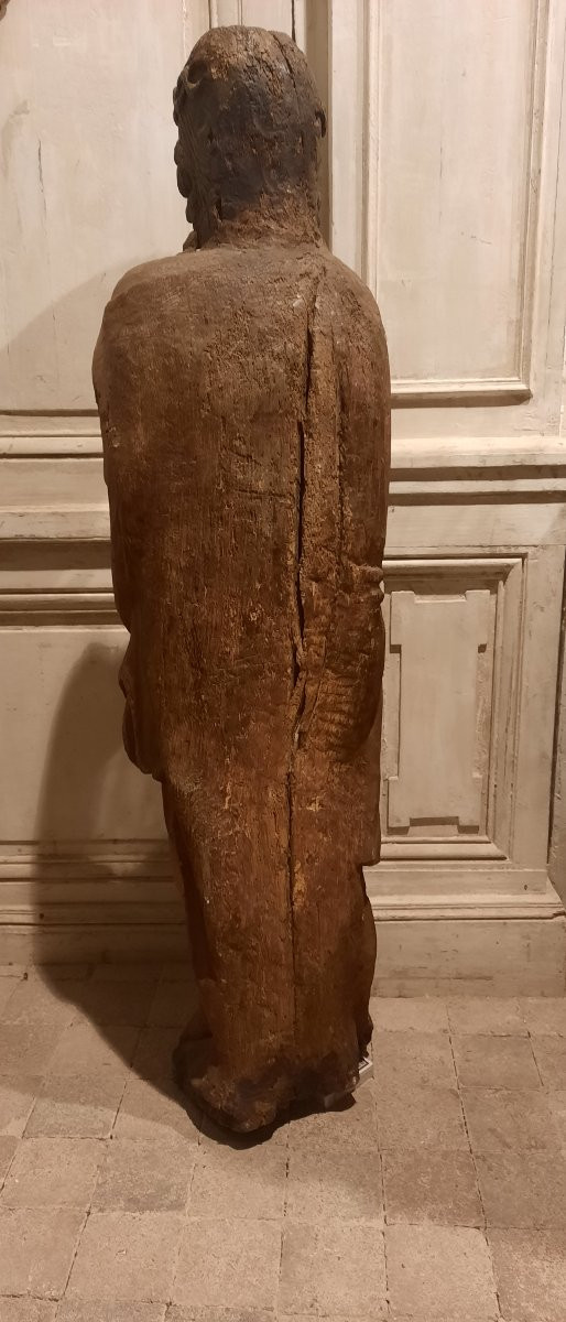 18th Century Oak Statue Depicting "christ In Chains"-photo-2