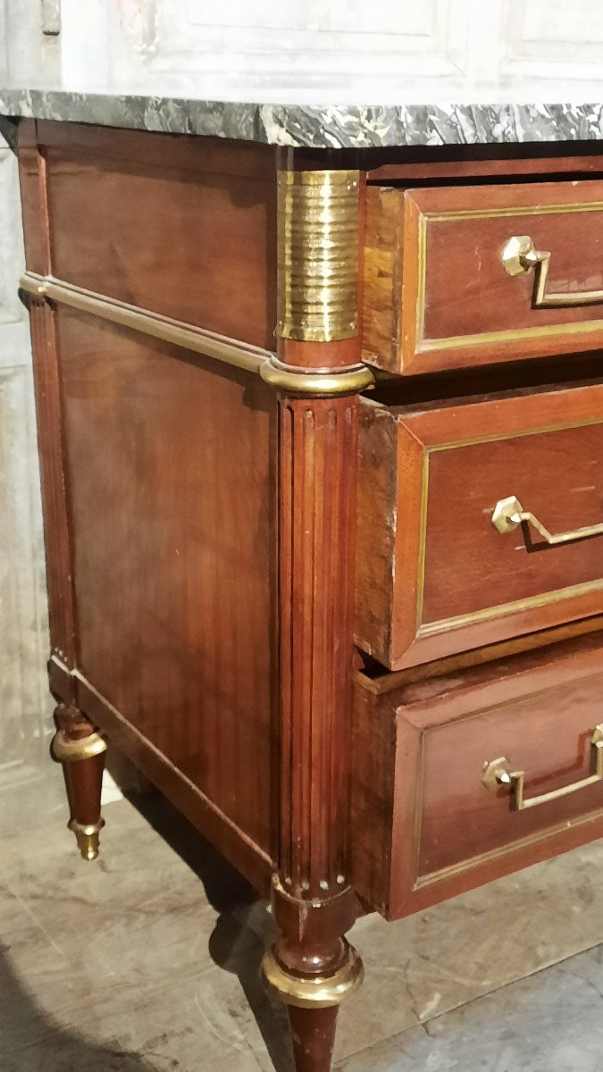 Louis XVI Style Mahogany Chest Of Drawers -photo-2