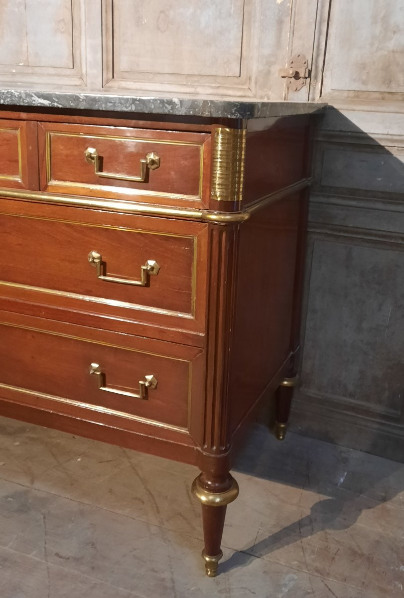 Louis XVI Style Mahogany Chest Of Drawers -photo-4