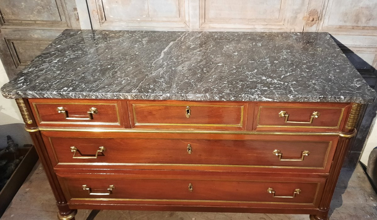 Louis XVI Style Mahogany Chest Of Drawers -photo-1