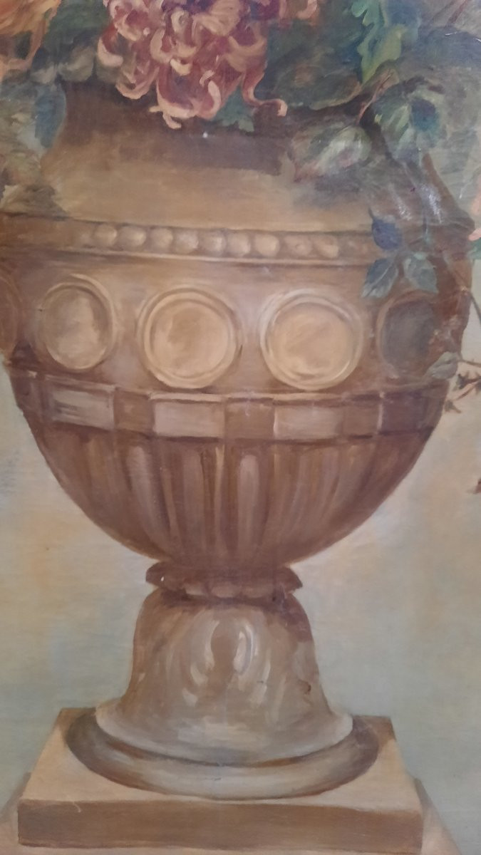 Grande huile sur toile décorative "bouquet de fleurs"-photo-2