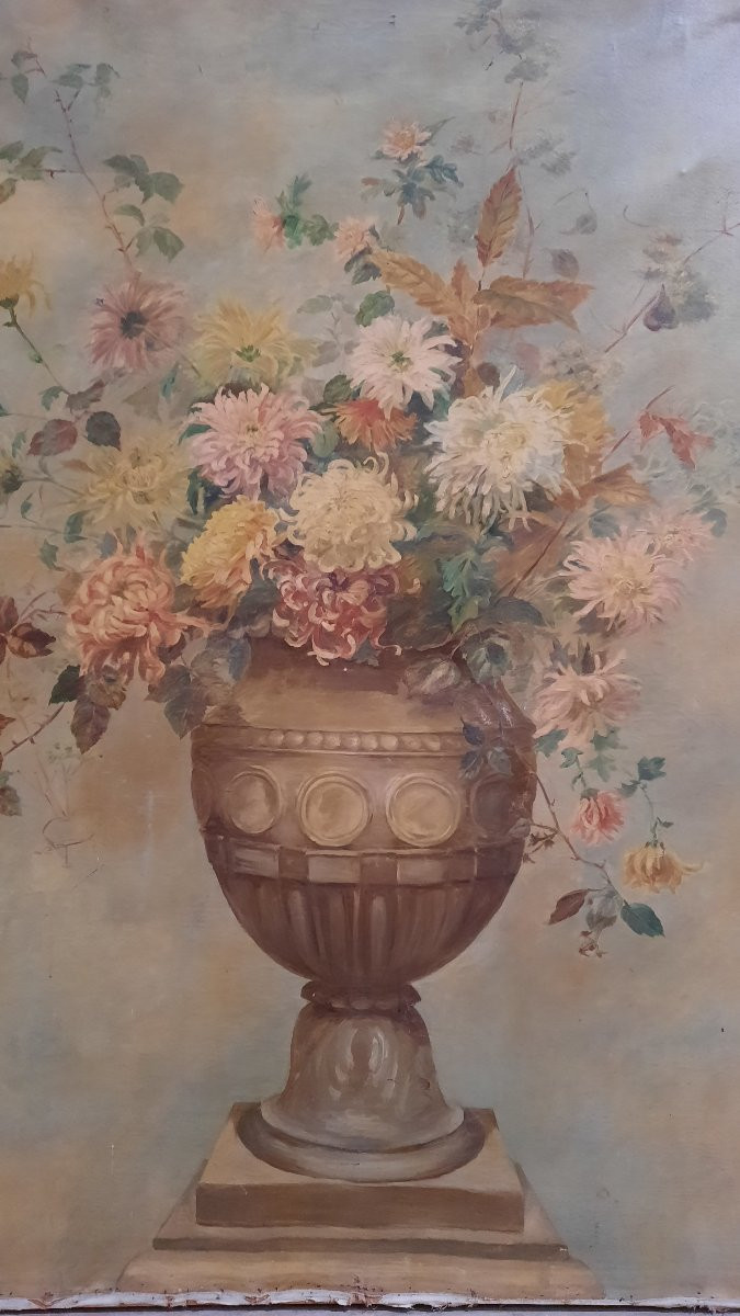 Grande huile sur toile décorative "bouquet de fleurs"-photo-2