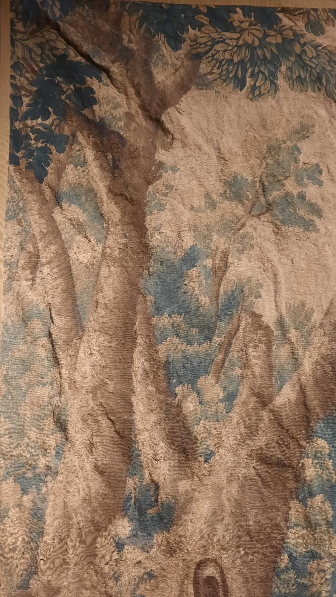 Tapisserie Aubusson 18ème siècle représentant une scène de chasse à cheval -photo-4