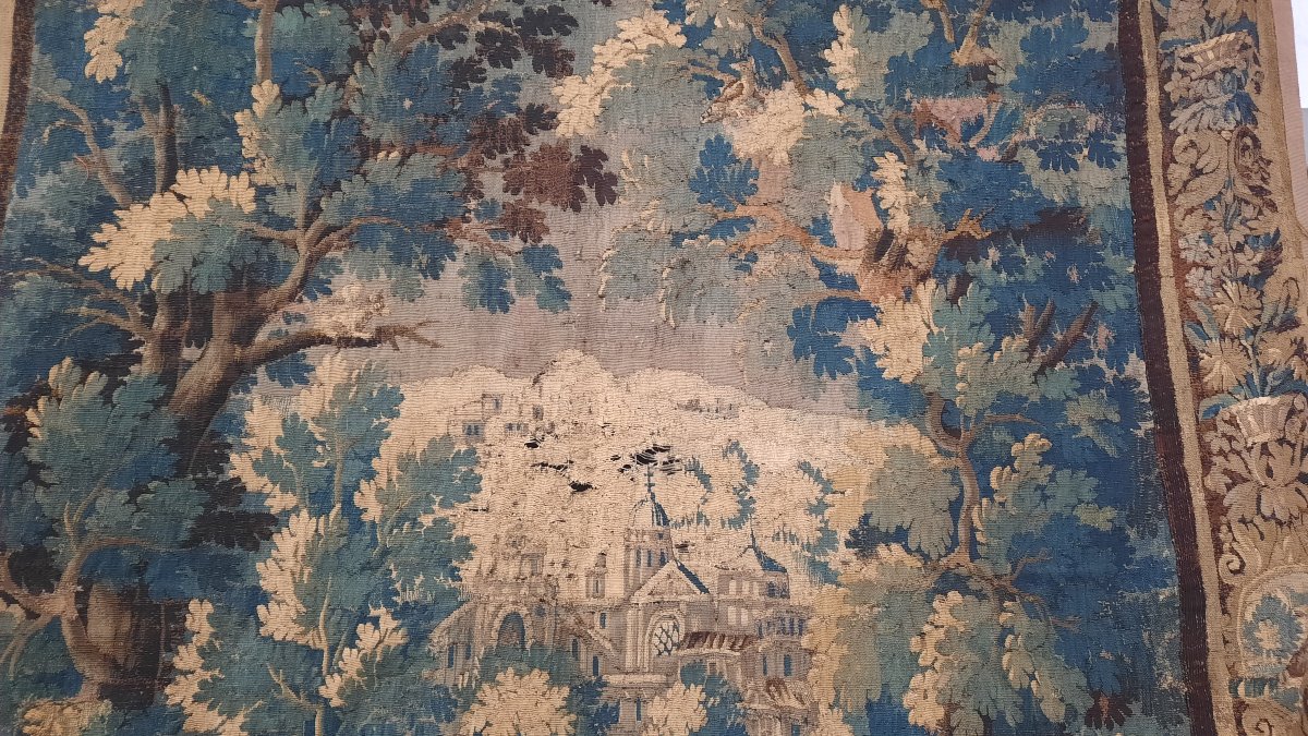  18th-century Aubusson Tapestry, "verde"-photo-1