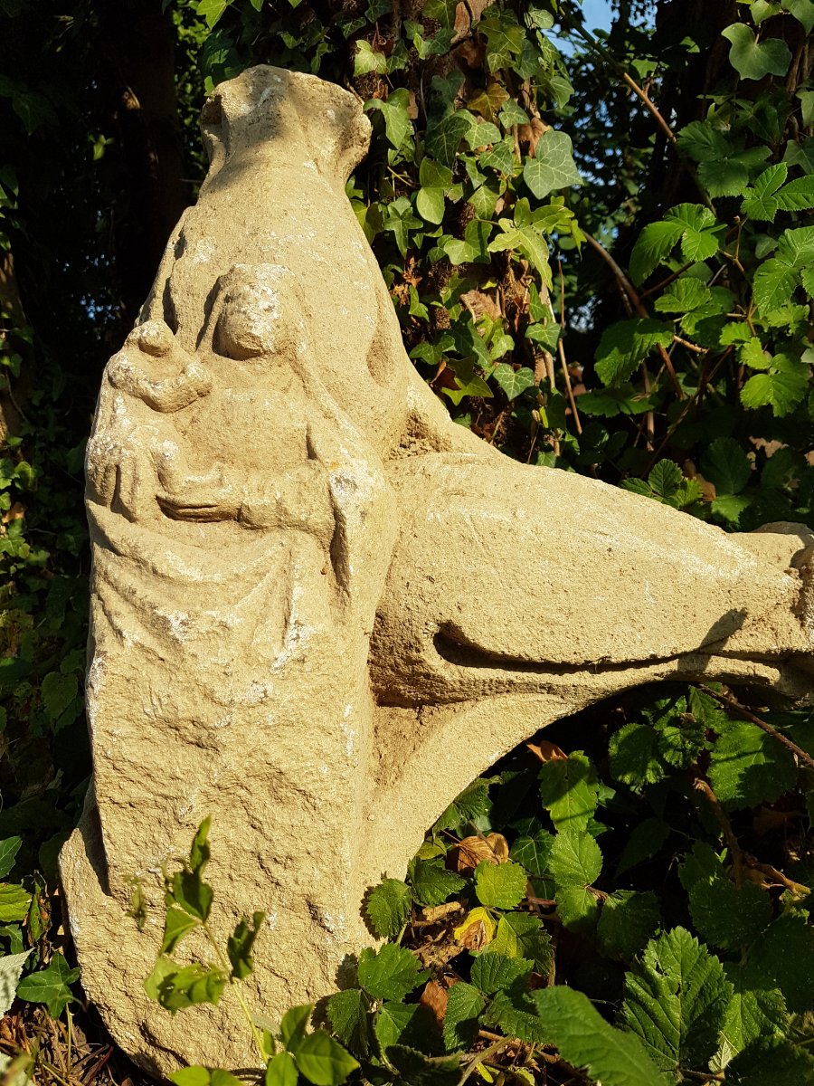 Part Of Calvary Cross Carved Stone-photo-3