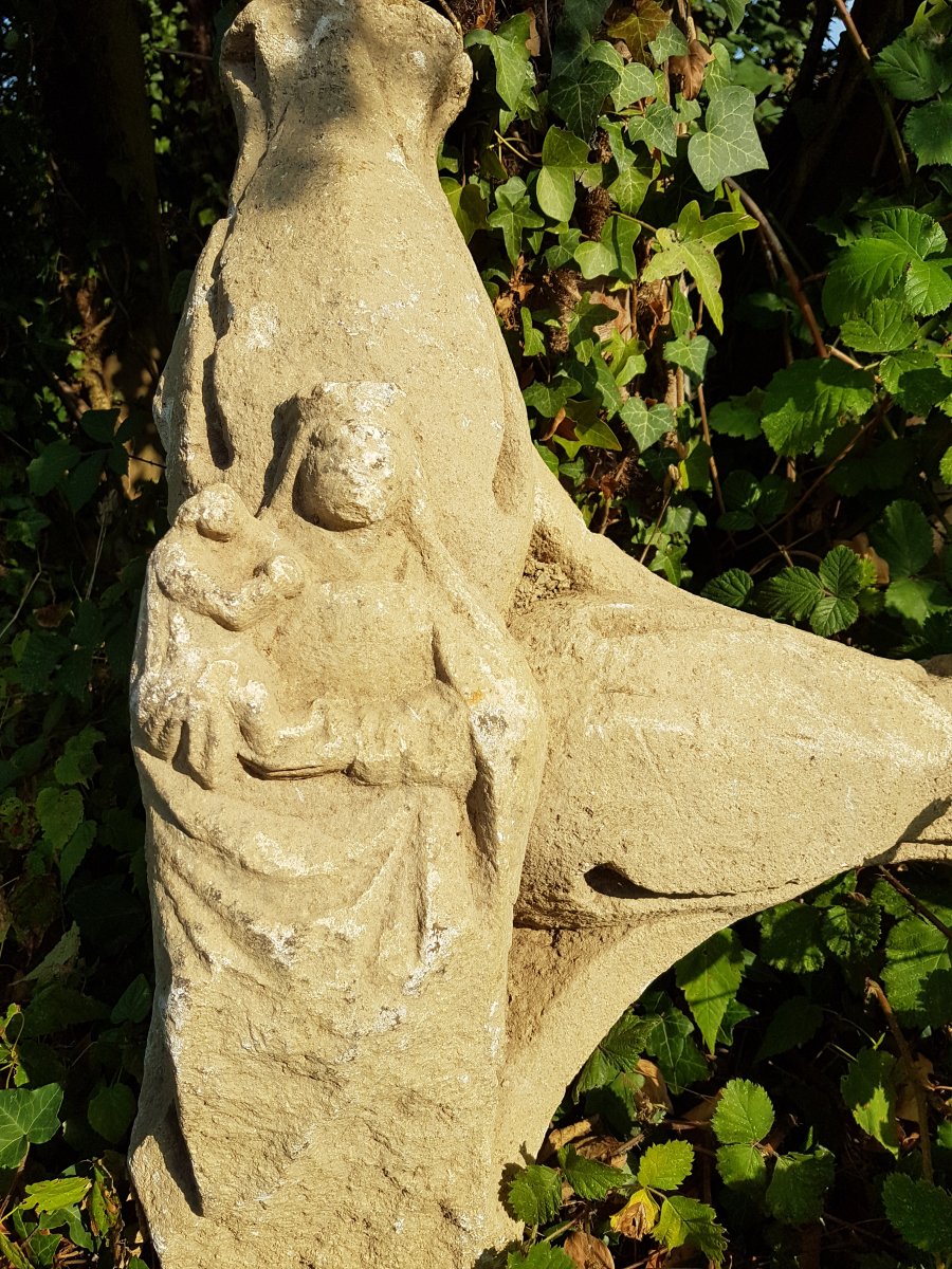 Part Of Calvary Cross Carved Stone-photo-4