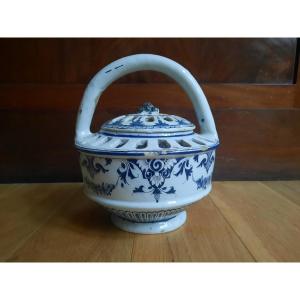 18th Century Rouen Earthenware Lunch Holder