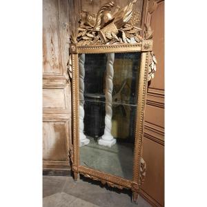 Grand Miroir à Fronton époque Louis XVI