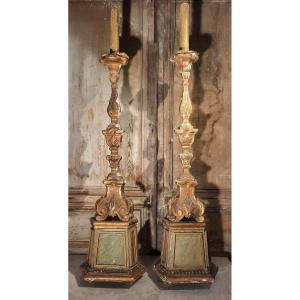 Very Large Pair Of 18th Century Candlesticks