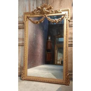 Louis XVI Style Wooden And Gilded Mirror 
