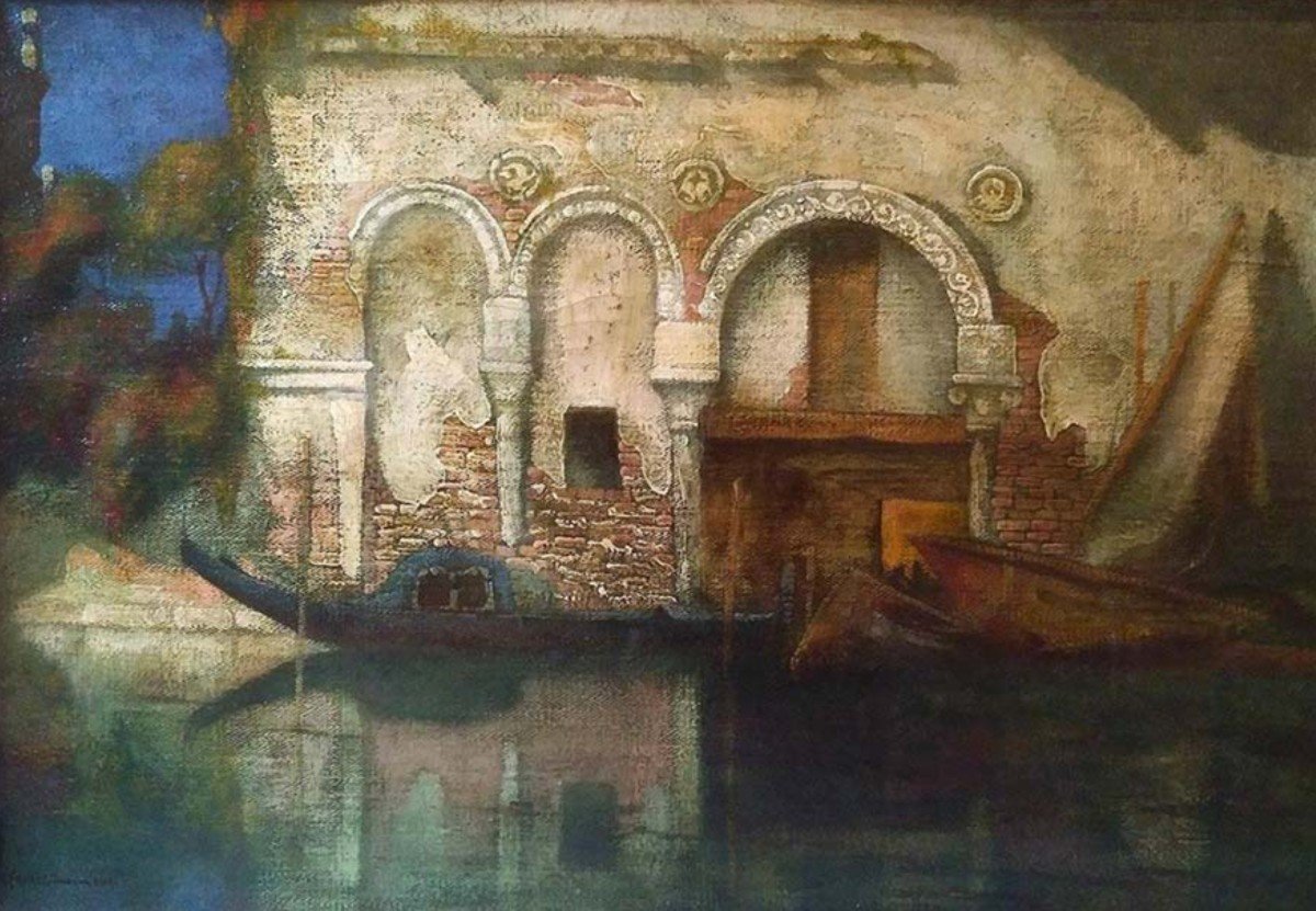 Gennaro Favai - View Of Ca' Da Mosto In Venice (1909)