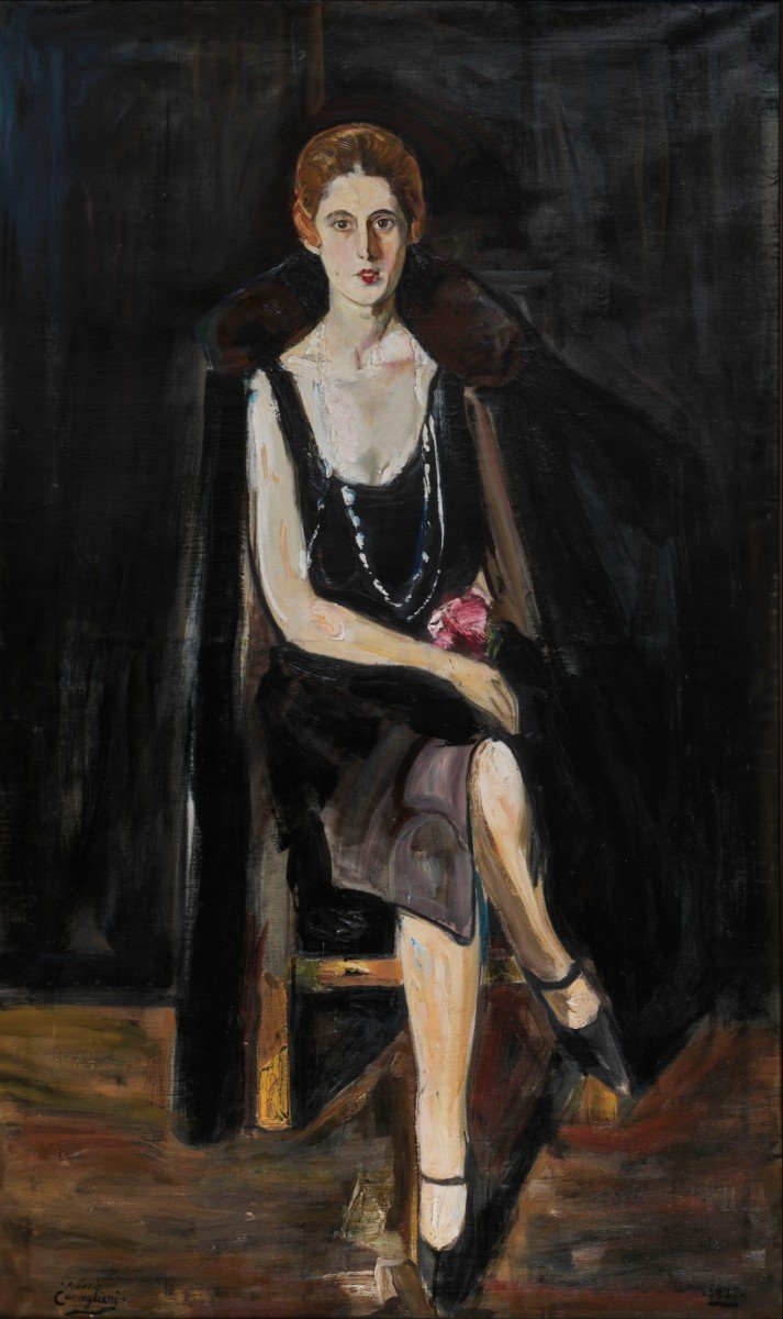 Mario Cavaglieri - Femme En Noir (mafalda) (1927)