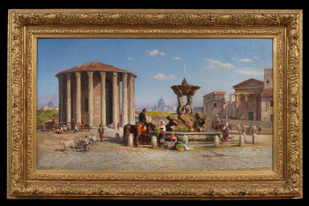 JOHANN ZAHND  - Le temple d’Hercule le Vainqueur et la fontaine des Tritons (1897) -photo-2