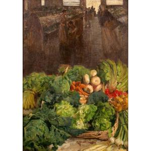 Attilio Pusterla - Au marché (1894)
