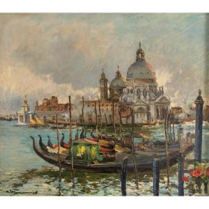 CIPRIANO MANNUCCI - Punta della Dogana et Santa Maria della Salute – Venise