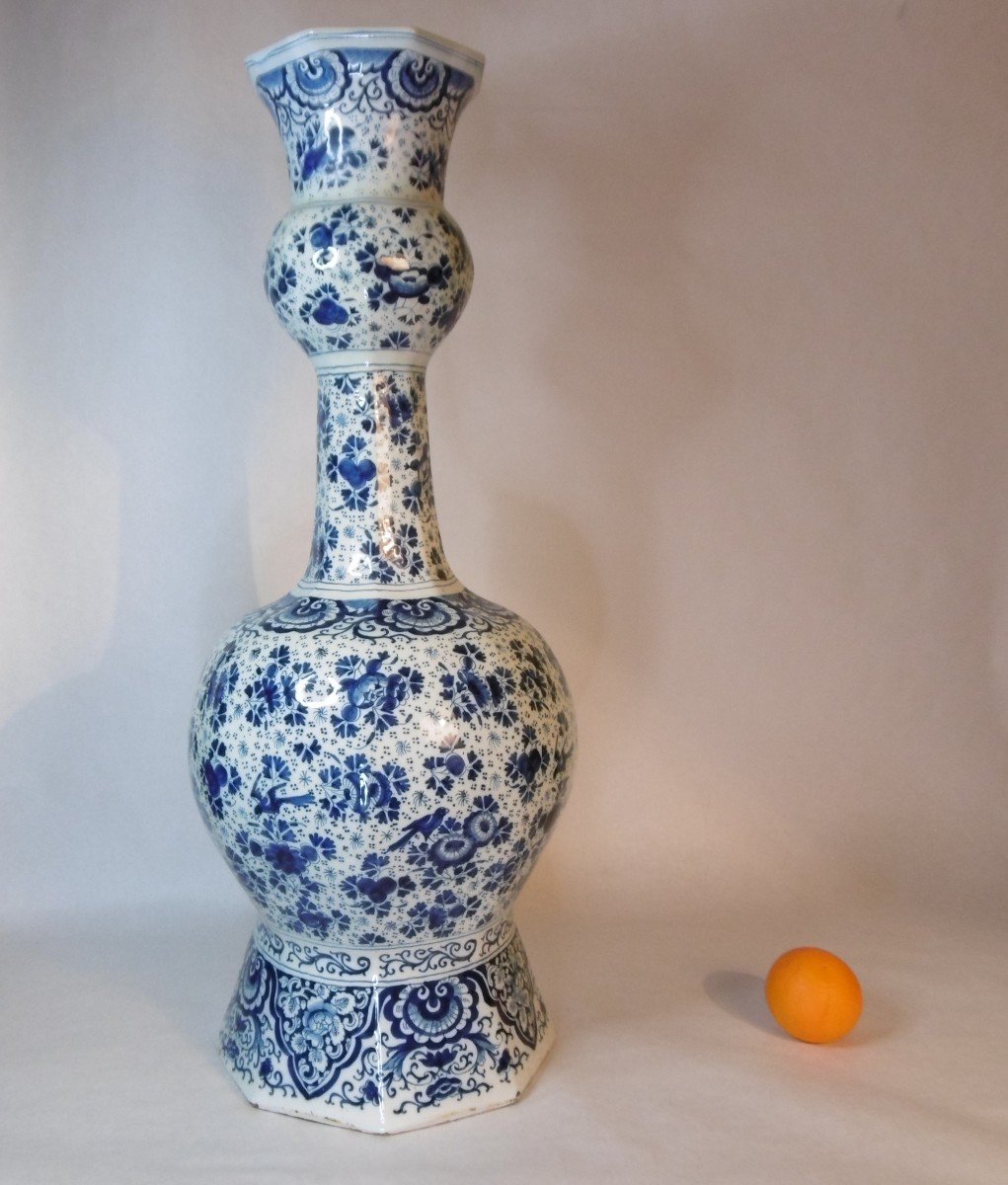 Delft Paire De Tres Grands Vases Marques Fin XVIIIéme Siecle-photo-6