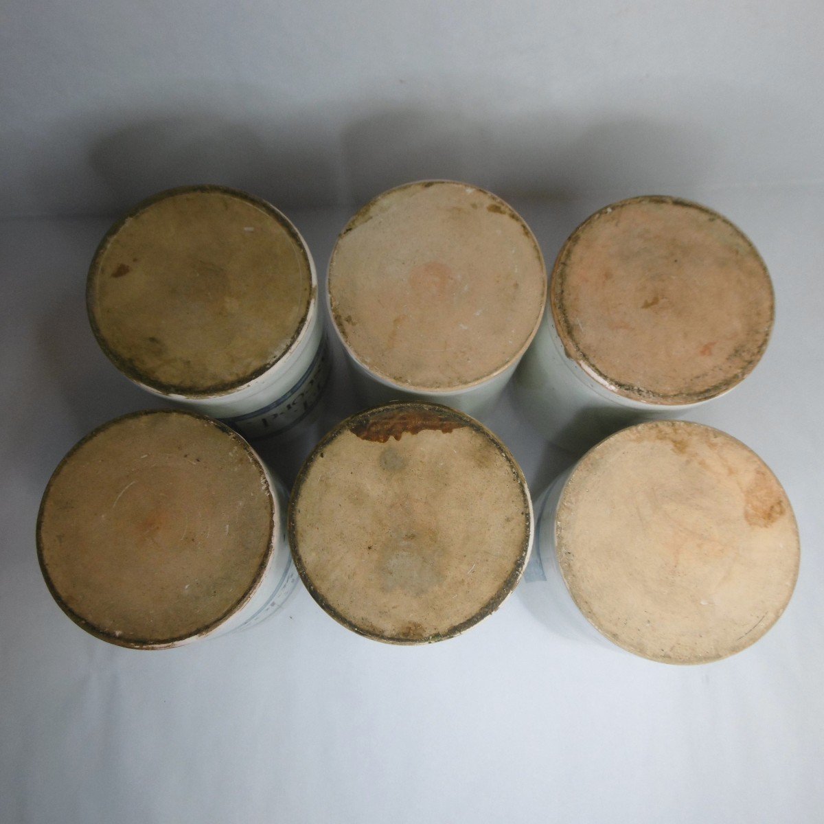Suite Of 6 Pots Of Pharmacy Of The Midi End XVIIIth Or Beginning XIXth Century-photo-3