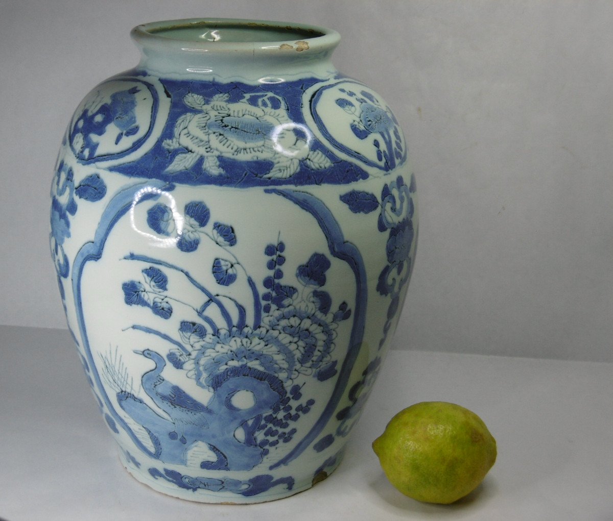 Faience De Delft Vase  A Decor Oriental d'Epoque XVIIéme  Siécle-photo-4