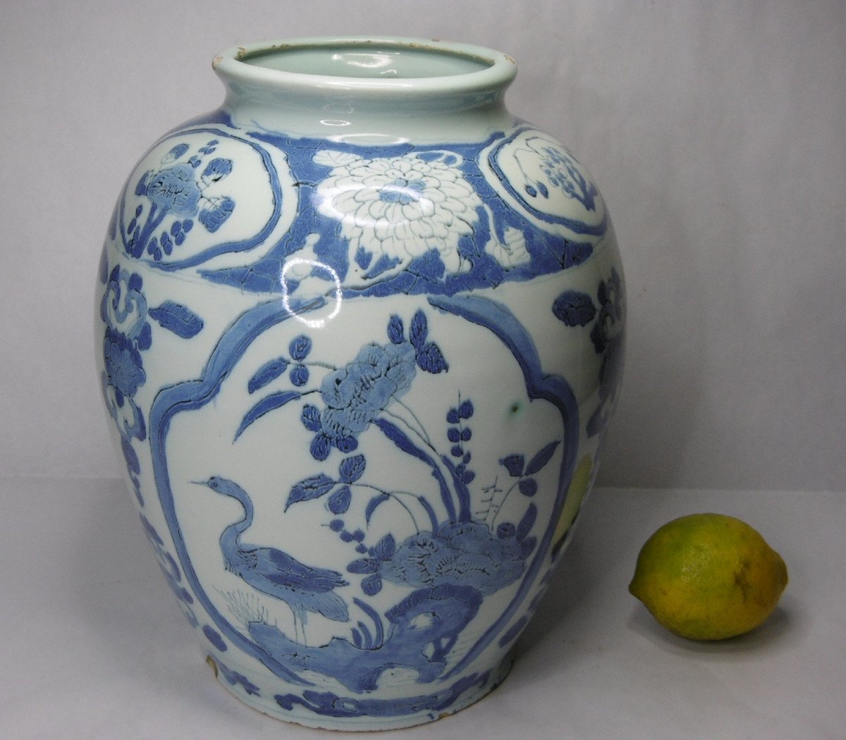 Faience De Delft Vase  A Decor Oriental d'Epoque XVIIéme  Siécle-photo-6