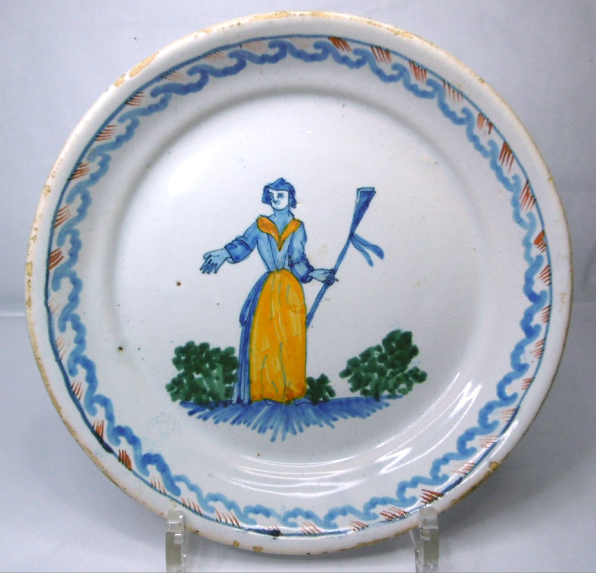 18th Century Nevers Earthenware Plate