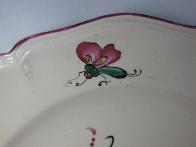 Faience Fine De Luneville ou Moyen  Assiette A l'Oiseau d'Epoque Fin XVIIIéme Siecle-photo-4