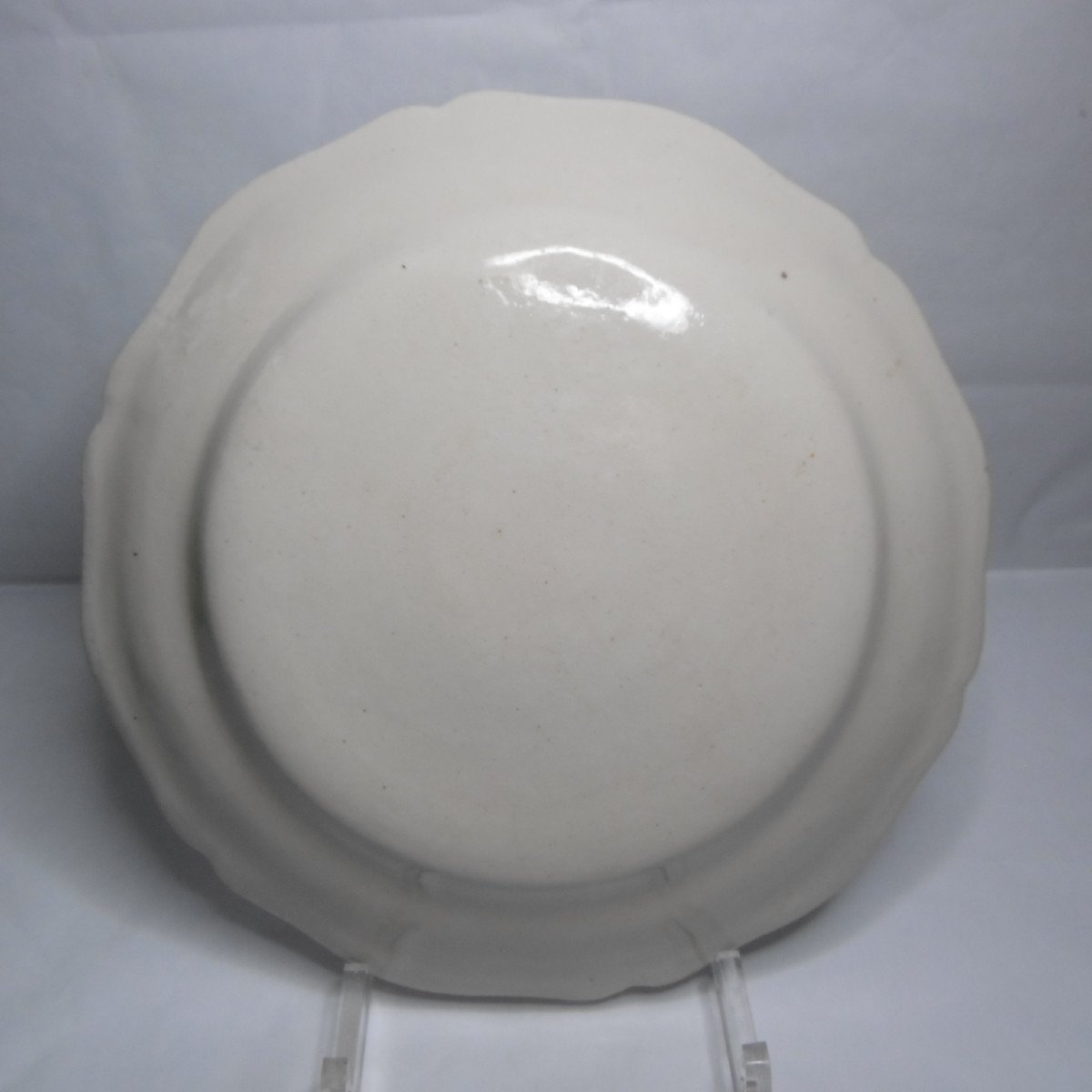 Fine Earthenware From Luneville Period Bird Plate Late 18th Century-photo-1