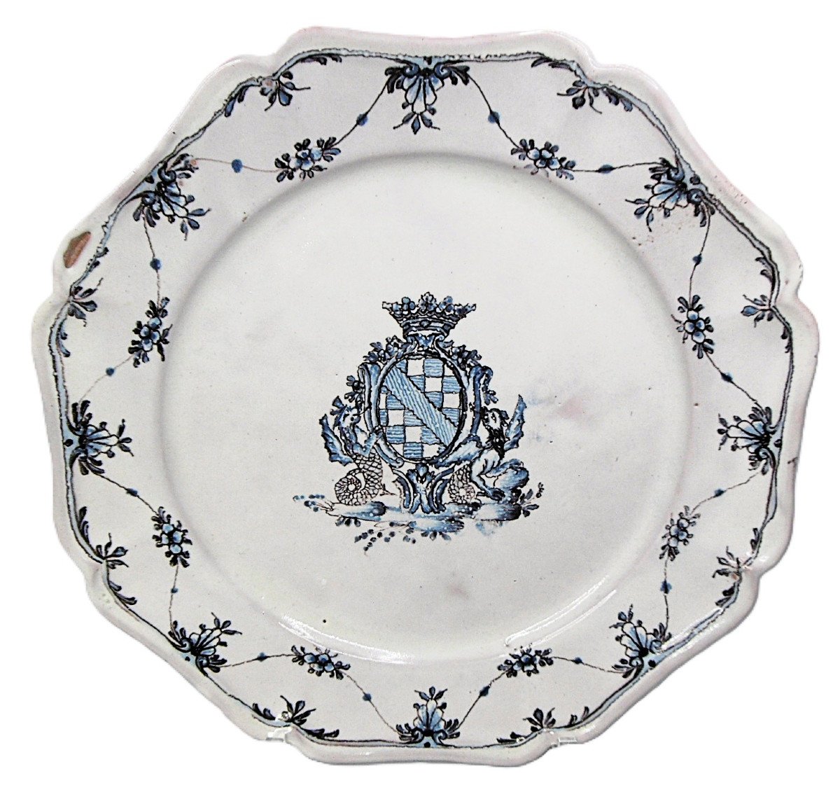 Montigny Plate Armory With The Arms Of The Marquis From The 18th Century