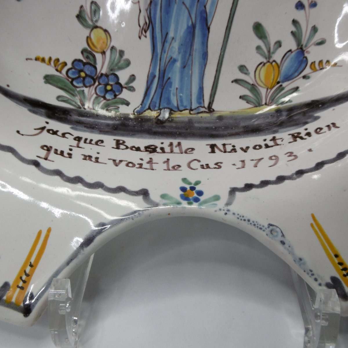 Faience De Nevers Barbier Revolutionnaire Patronymique Grivois Ep.xviiiéme-photo-4