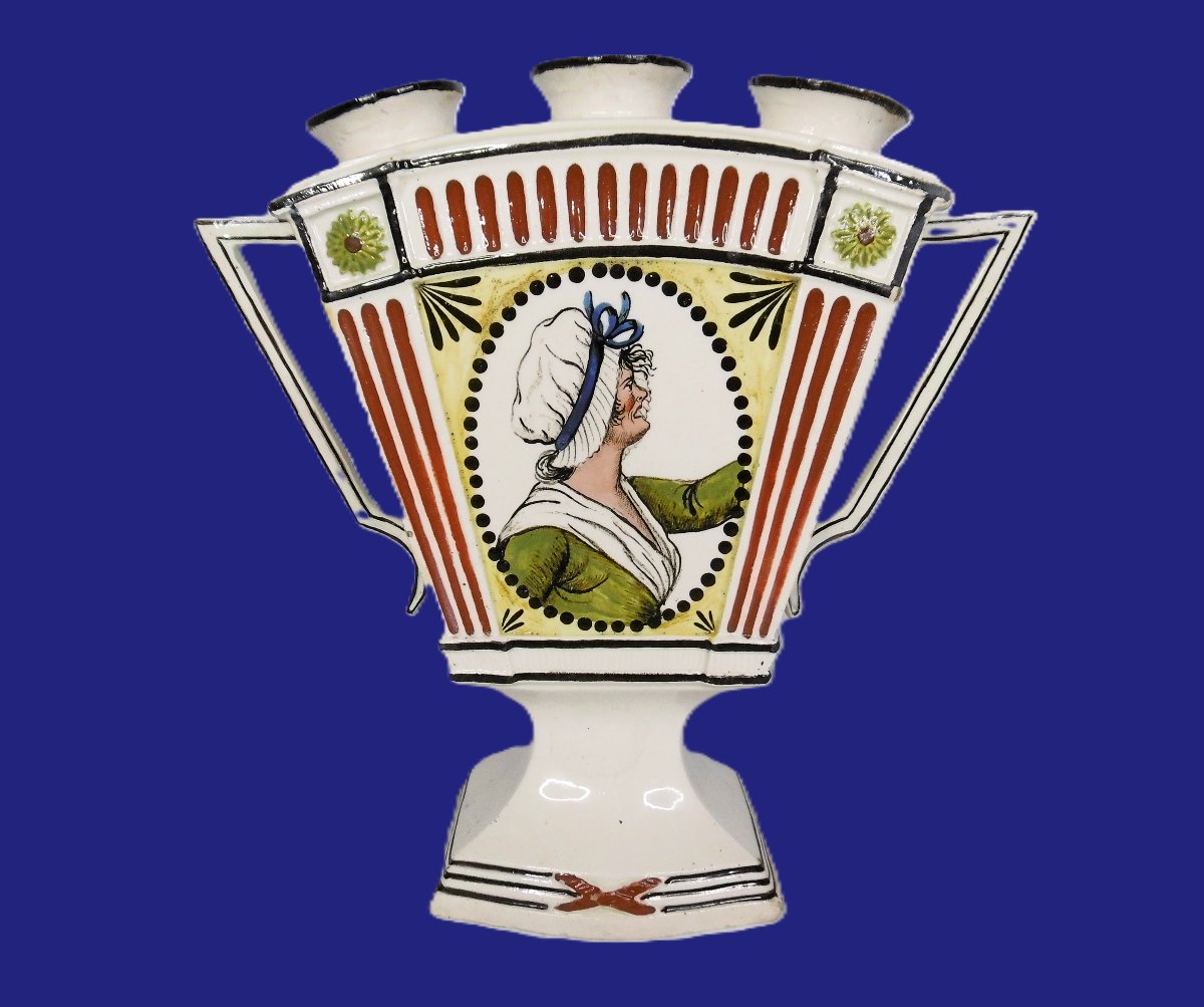 Revolutionary Faience Depicting Theroigne De Mericourt And Madame Sans Gene, Late 18th Or Early 19th Century-photo-3