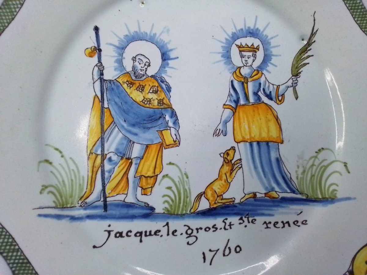 ASSIETTE PATRONYMIQUE D'EPOQUE XVIIIéme datée1760-photo-3