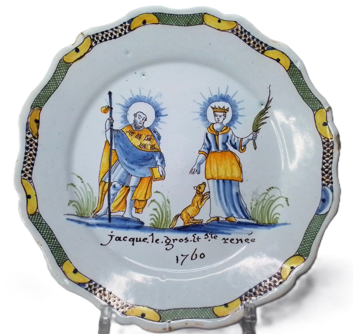 ASSIETTE PATRONYMIQUE D'EPOQUE XVIIIéme datée1760