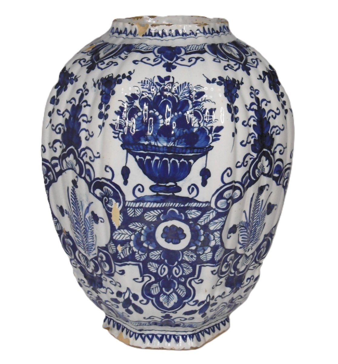 FAIENCE DE DELFT VASE A DECOR CACHEMIRE D'EPOQUE XVIIIéme SIECLE,marque-photo-3