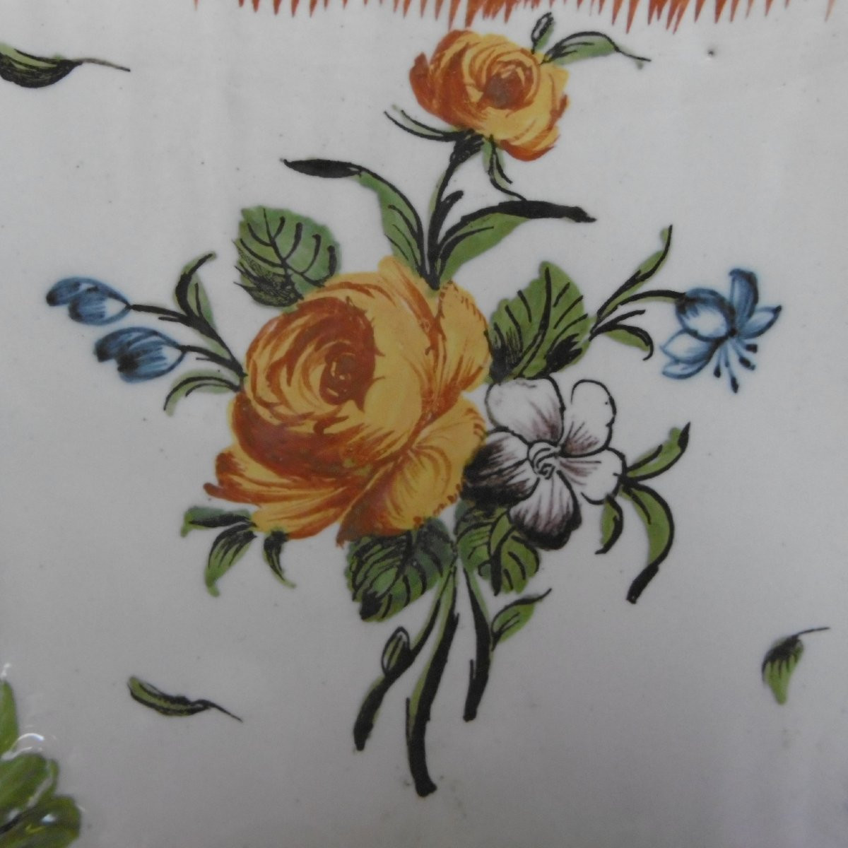 FAIENCE DE SINCENY PAIRE DE BOUQUETIERES A LA ROSE JAUNE D'EPOQUE XVIIIéme SIECLE-photo-4