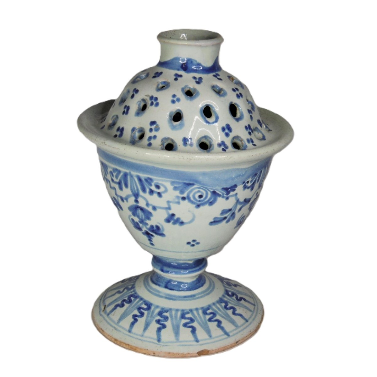 Large Dijon Earthenware (19cm) 18th Century Flower Pick-photo-2