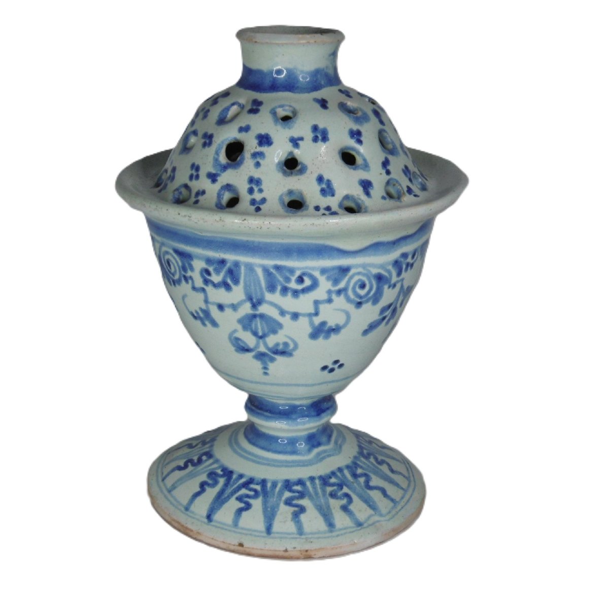 Large Dijon Earthenware (19cm) 18th Century Flower Pick-photo-4
