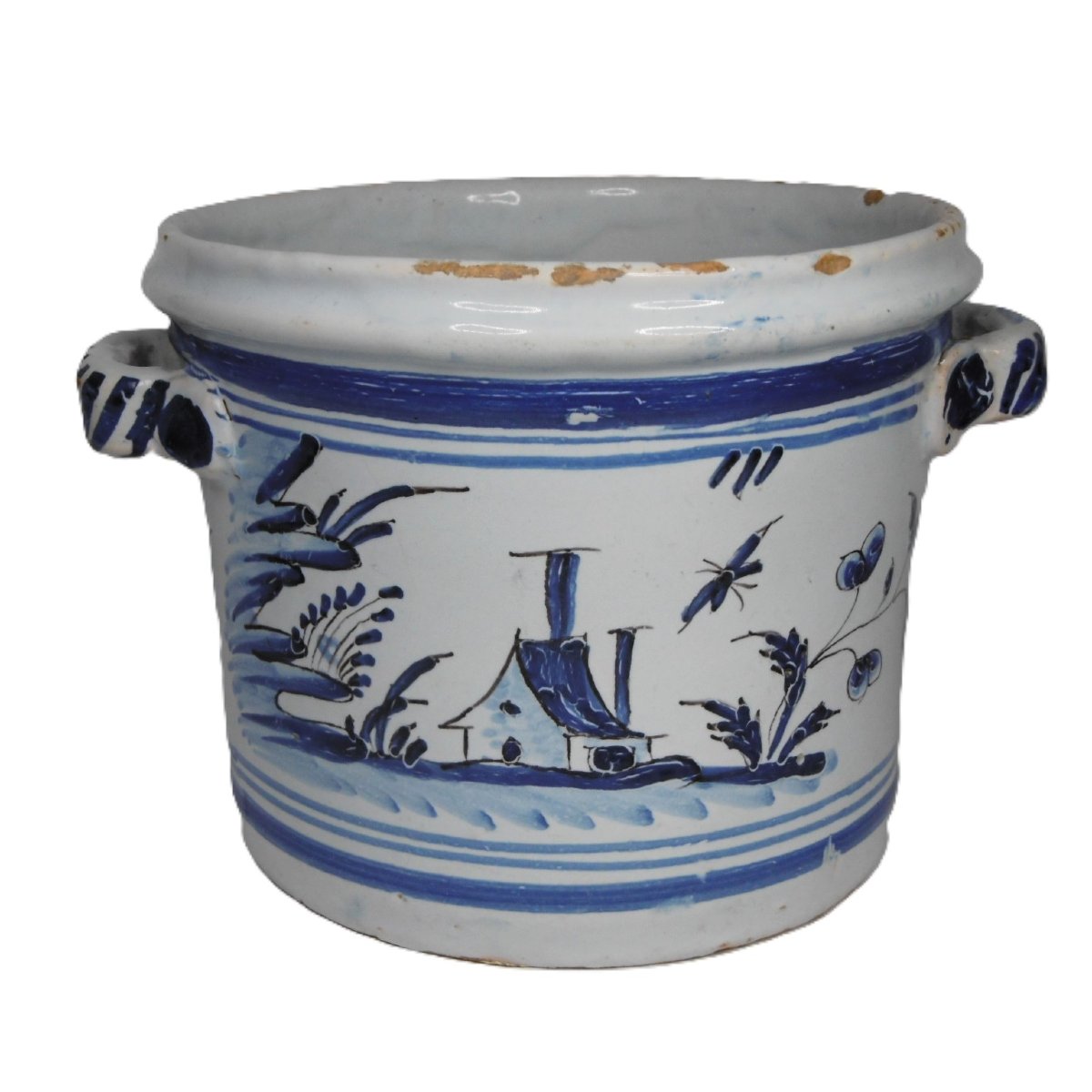 18th Century Nevers Or Savoy Earthenware Bottle Cooler-photo-2