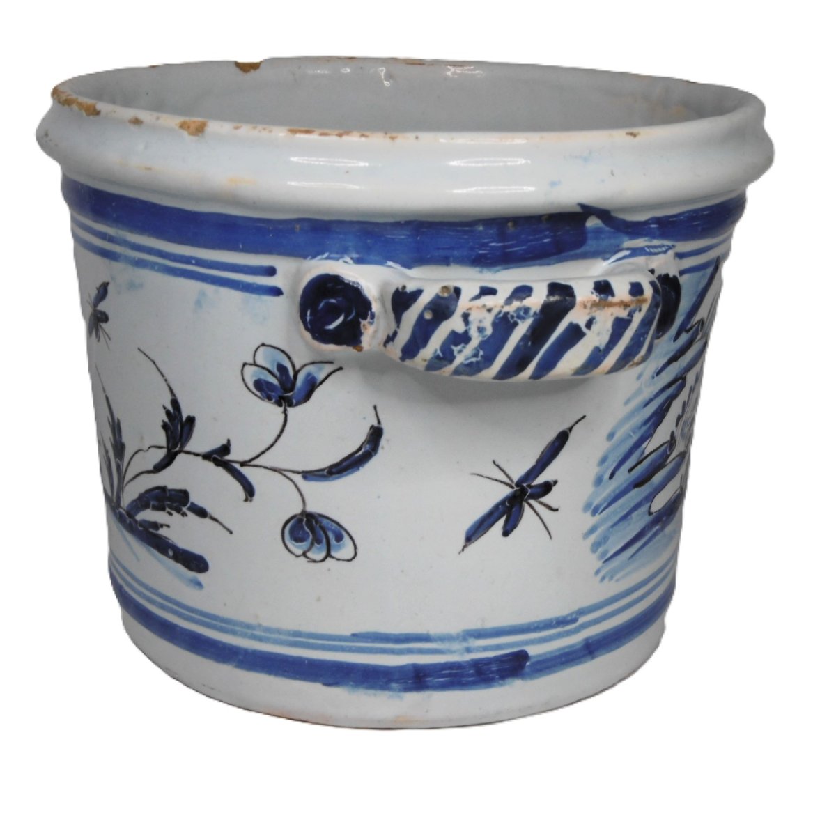 18th Century Nevers Or Savoy Earthenware Bottle Cooler-photo-3