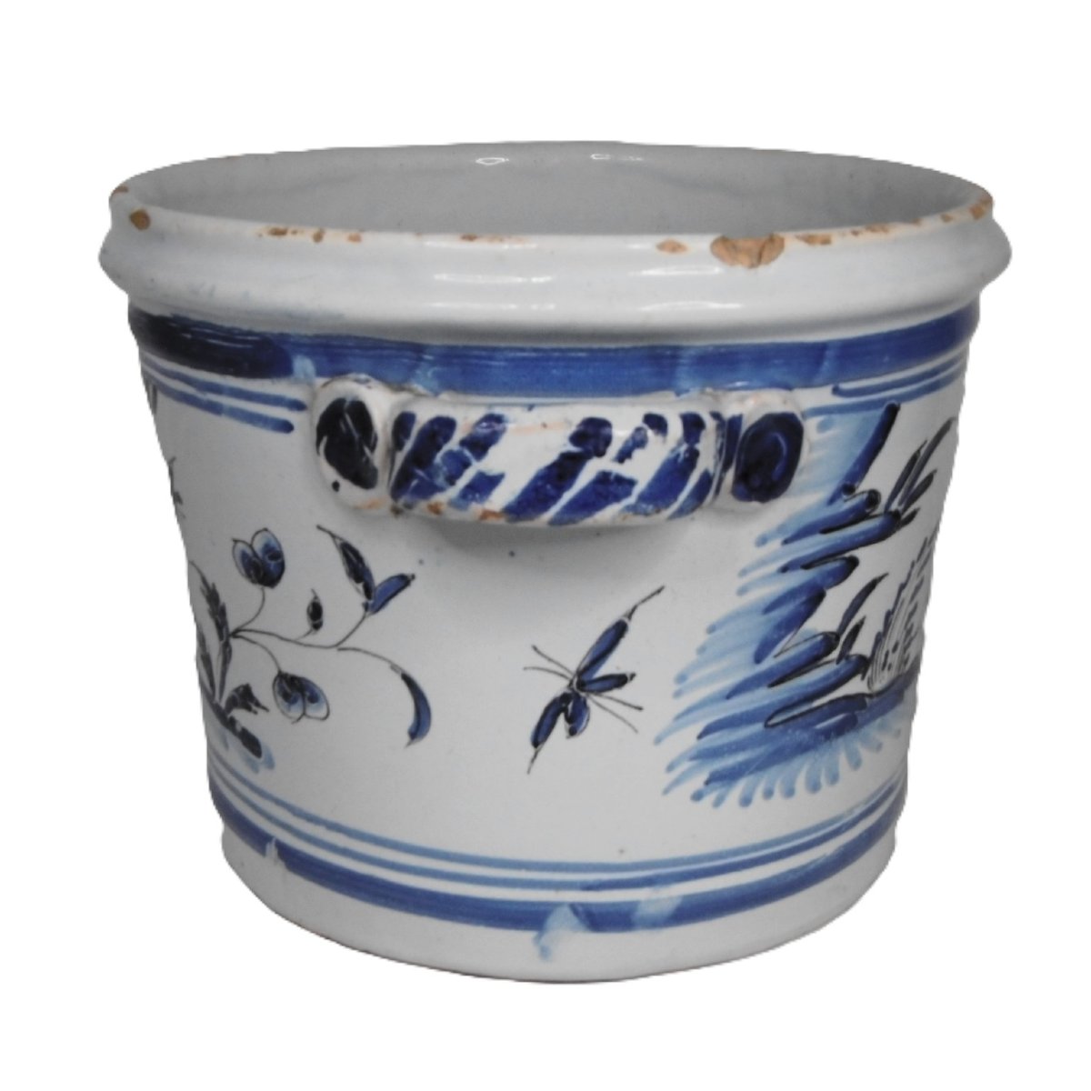 18th Century Nevers Or Savoy Earthenware Bottle Cooler-photo-4