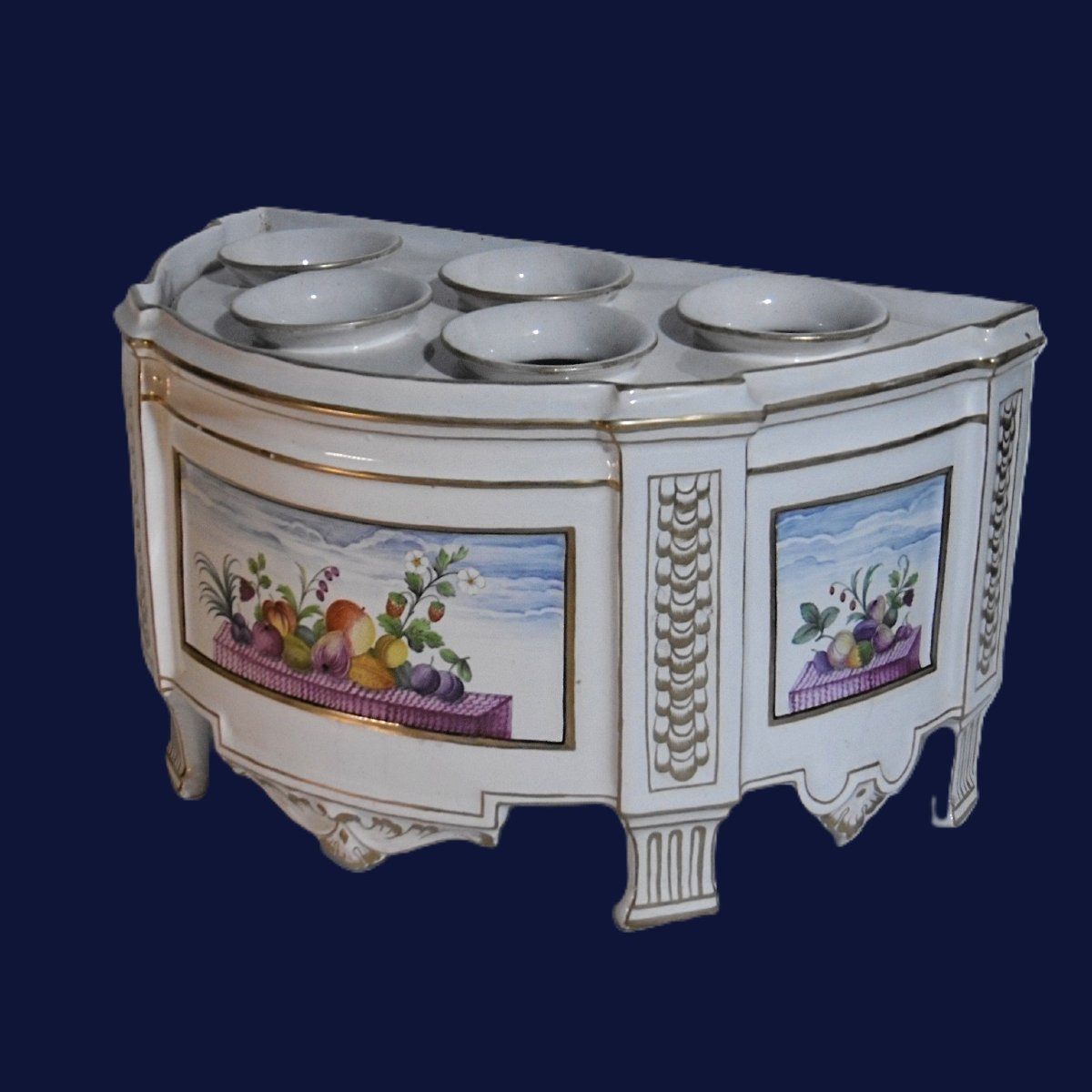 Saint Clement Faience Onion Crate From The Louis XVI Period (18th Century)-photo-2