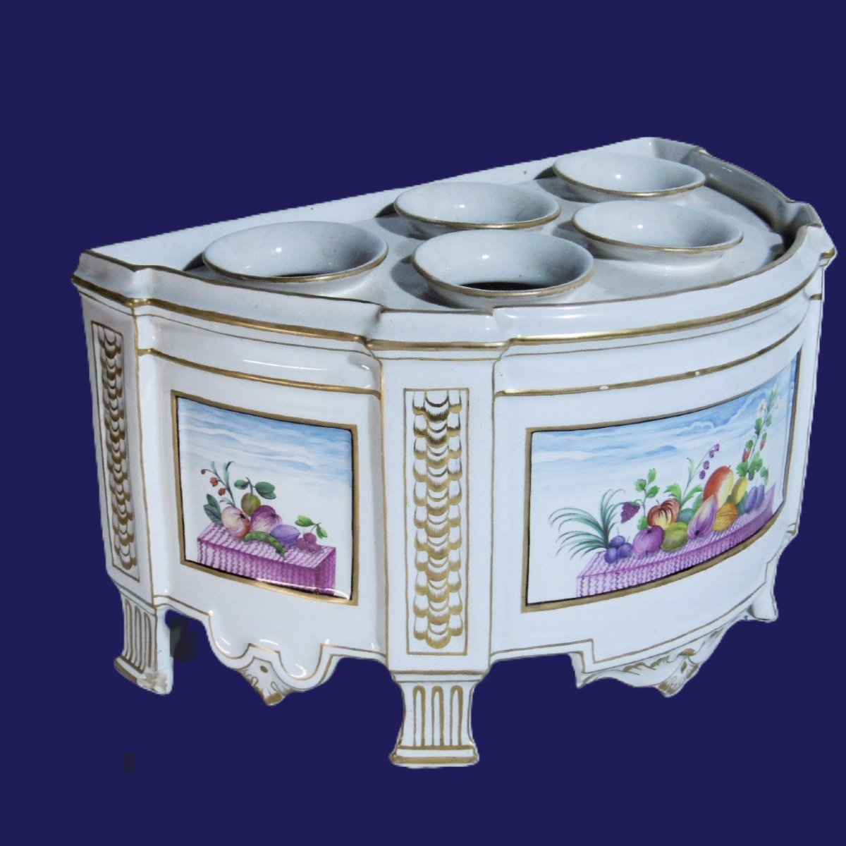 Saint Clement Faience Onion Crate From The Louis XVI Period (18th Century)-photo-3