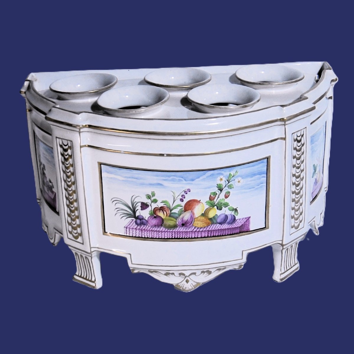 Saint Clement Faience Onion Crate From The Louis XVI Period (18th Century)-photo-4